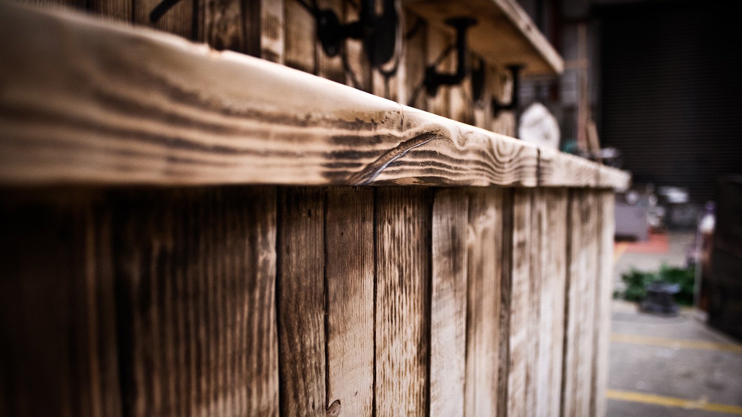 wood work for custom built bar for Copeland Gin